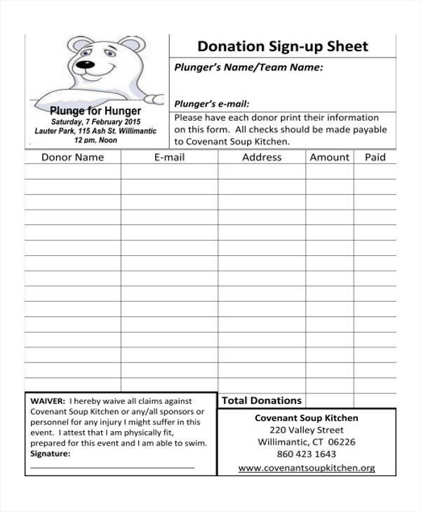 FREE 16+ SignUp Sheet Samples & Templates in PDF Excel Google Docs