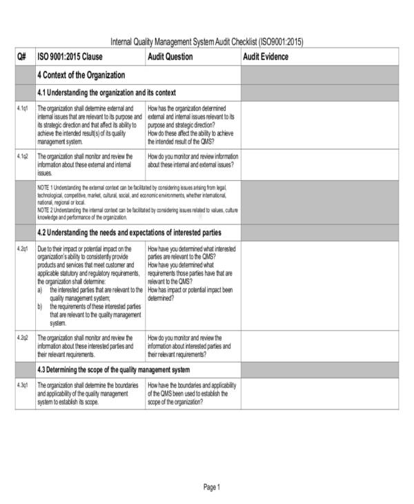 EHS Audit Checklist