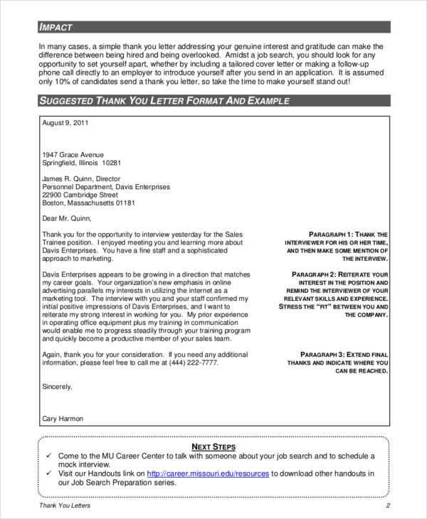 FREE 34+ ThankYou Letters Samples in PDF MS Word