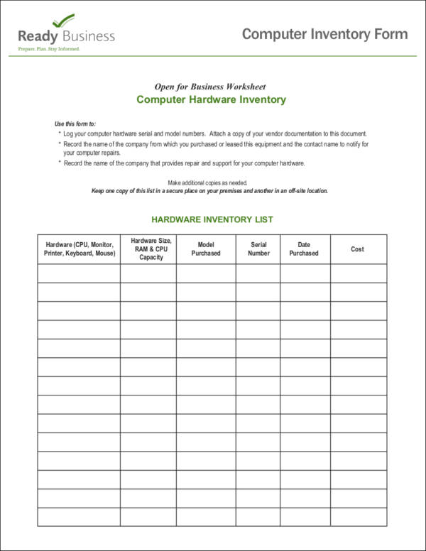FREE 18+ Inventory Checklist Samples & Templates Samples in PDF MS