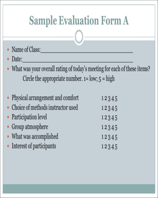 FREE 16+ Activity Evaluation Form Samples & Templates in PDF
