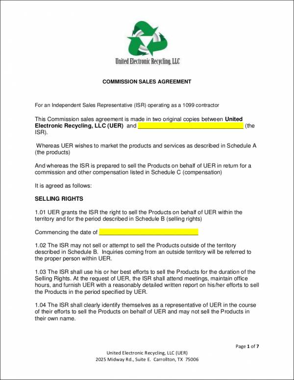FREE 10+ Sales Commission Agreement Samples & Templates in PDF MS