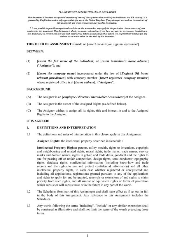 FREE 17+ Deed of Assignment Samples in PDF MS Word