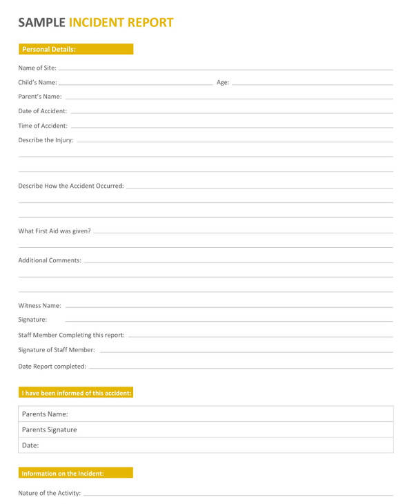 15+ Employee Incident Report Templates PDF, Word, Pages Sample