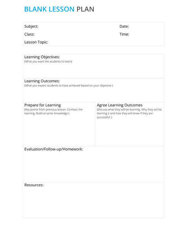 FREE 14+ Sample Printable Lesson Plan Templates in PDF MS Word