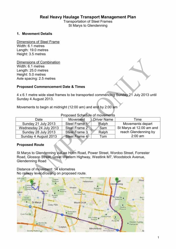 FREE 10+ Transport Management Plan Templates in PDF MS Word