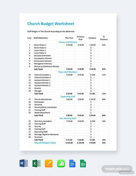 FREE 19+ Church Budget Samples & Templates in MS Word | PDF | Excel