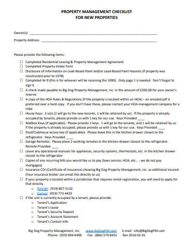 FREE 10+ Property Management Checklist Samples in PDF