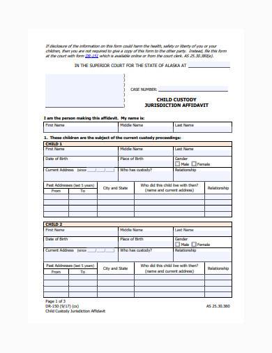 Printable Custody Forms