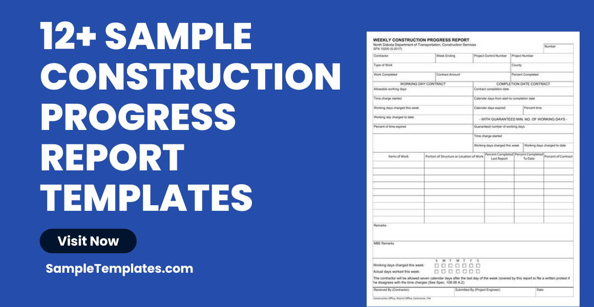 FREE 12+ Sample Construction Progress Reports in PDF