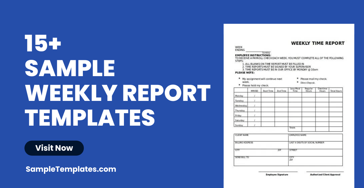 FREE 15+ Weekly Report Samples in Word