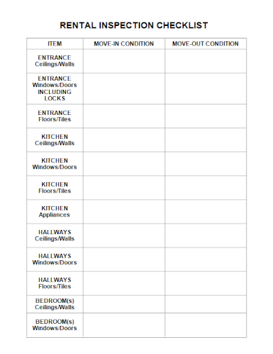 FREE 10+ Rental Inspection Checklist Samples [ Property, House, Safety ]