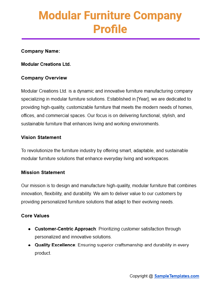 FREE 14+ Furniture Company Profile Samples & Templates [ Office