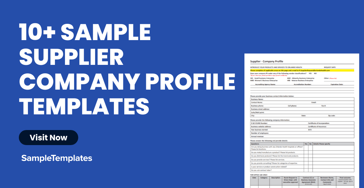 FREE 10+ Supplier Company Profile Samples [ Construction, Medical