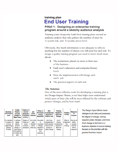Free 10+ End-User Training Plan Samples In Ms Word | Google Docs | Apple Pages | Pdf