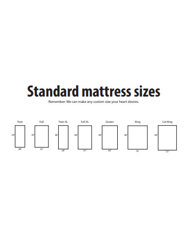 FREE 10+ Bed Size Chart Samples in PDF