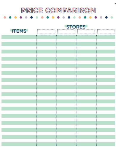 FREE 10+ Price Comparison Samples in PDF | Word | Google Docs