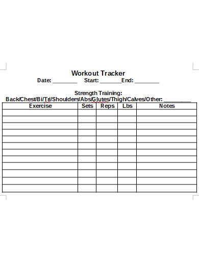 FREE 10+ Workout Tracker Samples in PDF | MS Word