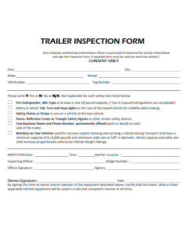 FREE 10+ Trailer Inspection Form Samples in PDF