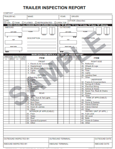 FREE 10+ Trailer Inspection Form Samples in PDF