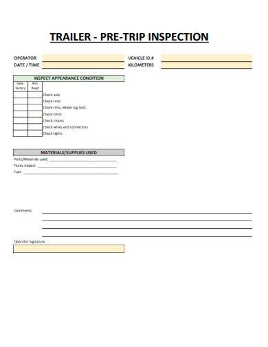 FREE 10+ Trailer Inspection Form Samples in PDF