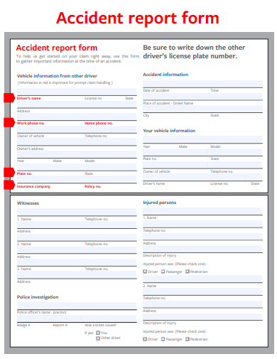 FREE 10+ Accident Report Samples in PDF