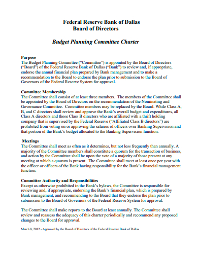 FREE 10+ Committee Charter Samples in PDF