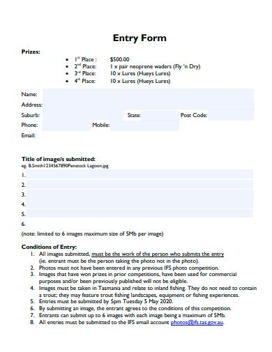 FREE 33+ Entry Form Samples in PDF | MS Word