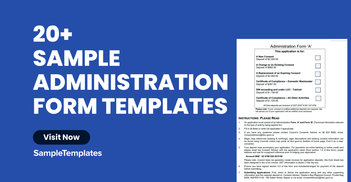 FREE 20+ Administration Form Samples in PDF MS Word