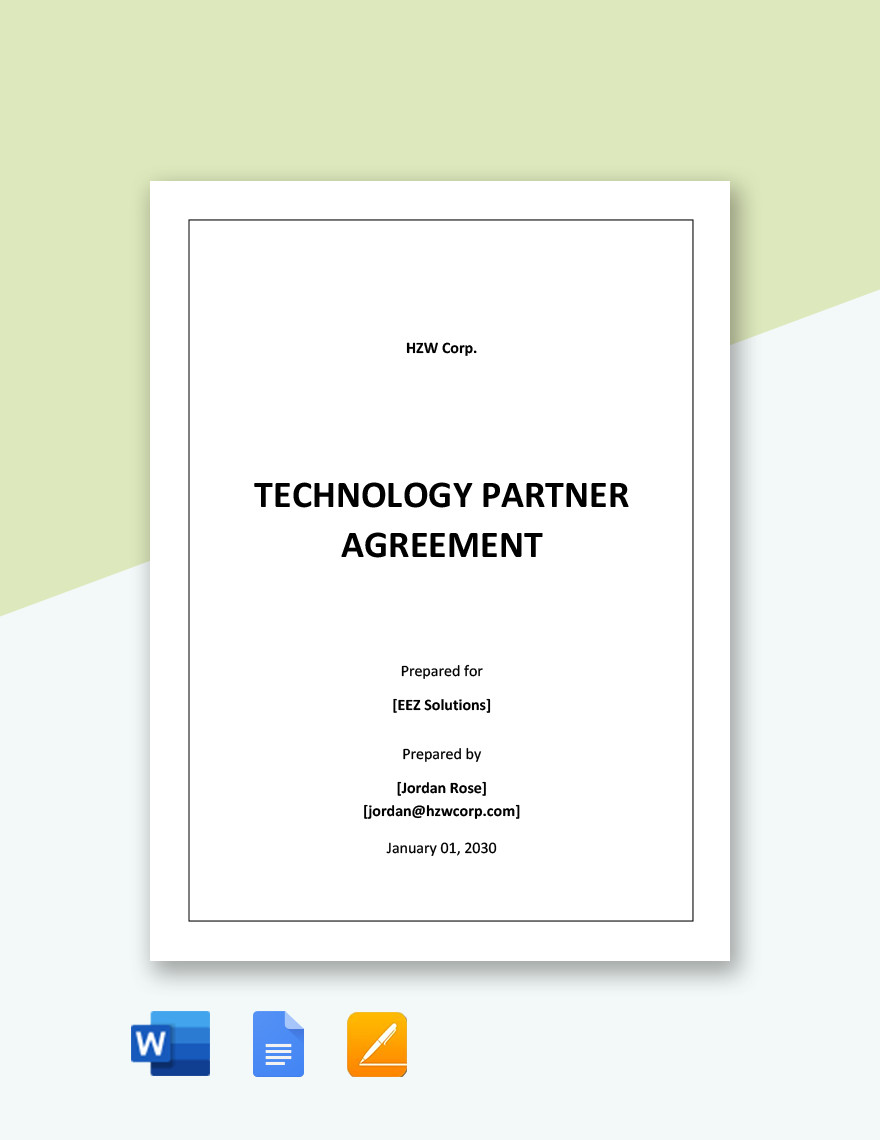 FREE 10+ Partner Agreement Samples In MS Word Google Docs Apple