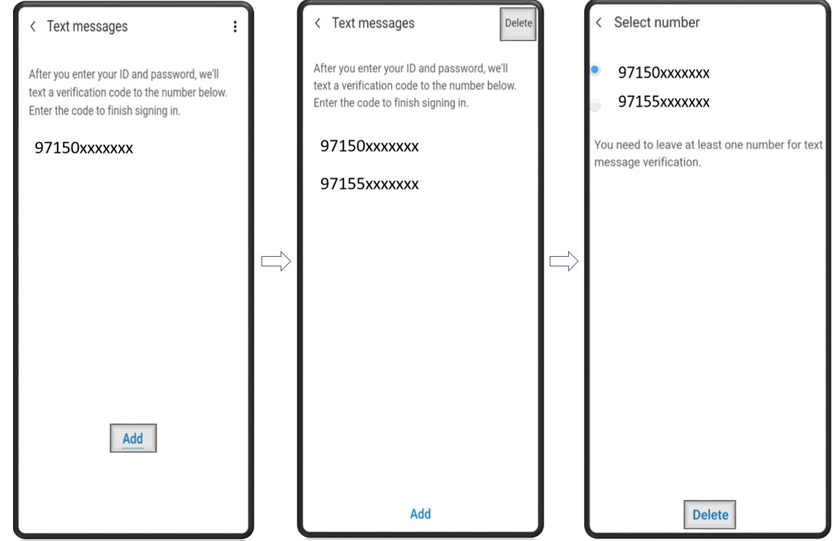 What to do when the registered number on my Samsung Account is no