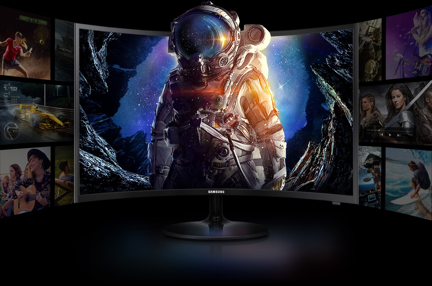 NEW Samsung 32" Curved Full HD Multimedia Monitor Eye
