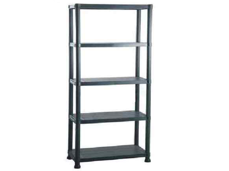 5 TIER BLACK PLASTIC SHELVING SHELVES STORAGE UNIT NEW eBay