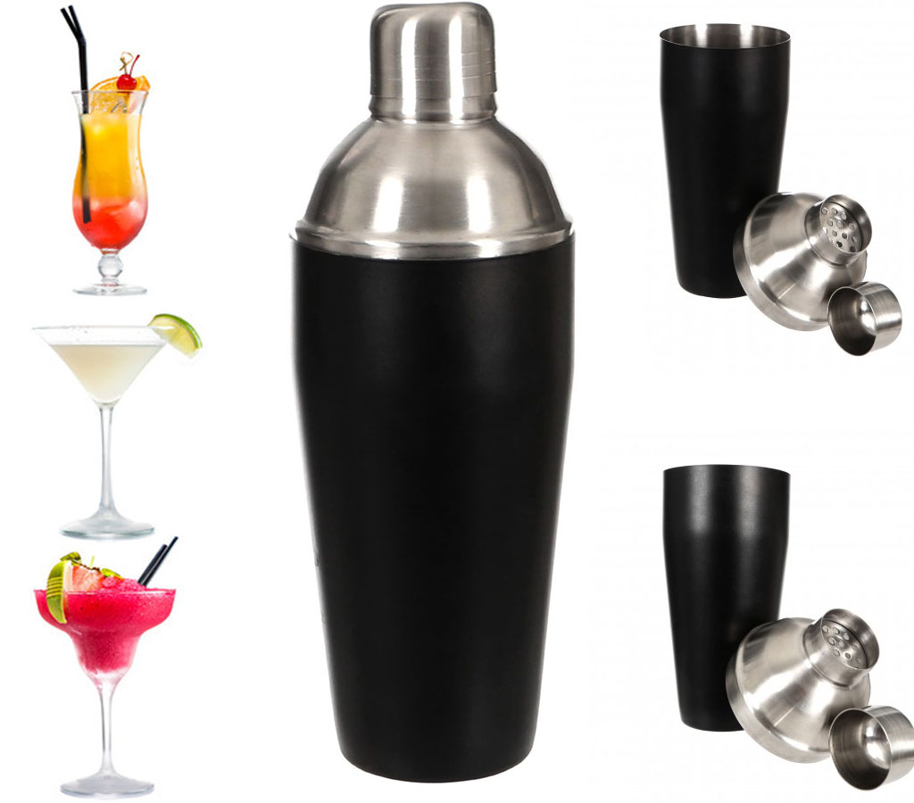 BLACK ENAMEL CHAMPAGNE, WINE BOTTLE COOLER, ICE BUCKET, COCKTAIL SHAKER