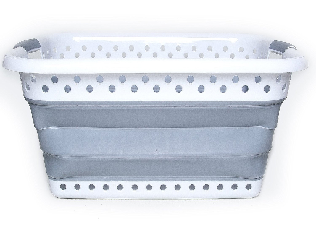 COLLAPSIBLE DISH DRAINER LARGE LAUNDRY WASHING BASKET FOLDING BUCKET GREY WHITE eBay