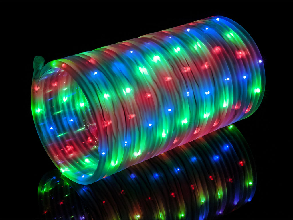 LIVIVO CHRISTMAS 100 LED ROPE LIGHTS COLOURED FLEXIBLE
