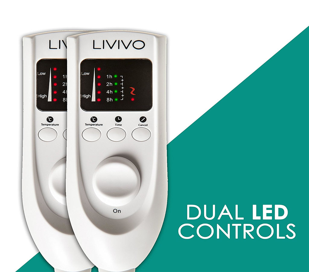 LIVIVO DELUX ELECTRIC UNDER BLANKET W DUAL LED CONTROL DOUBLE/KING