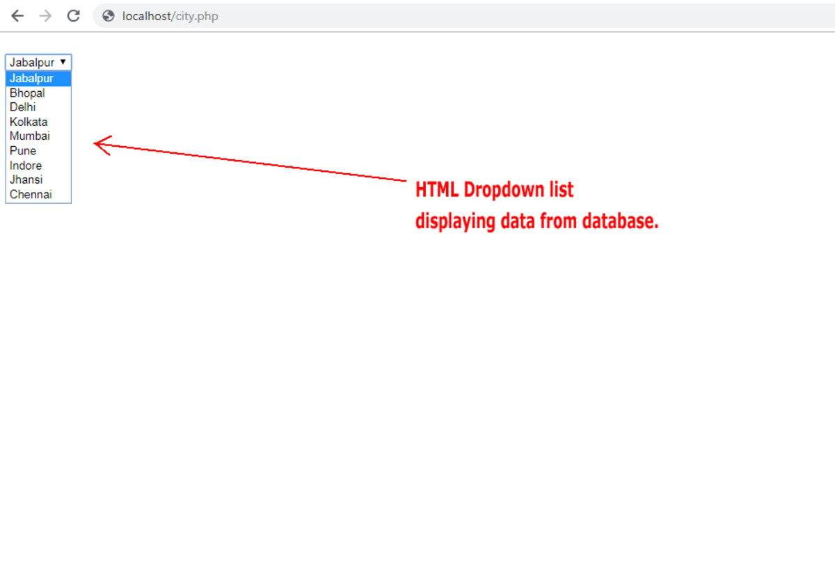 How to Populate HTML Drop Down List From Mysql Table Using Php Function