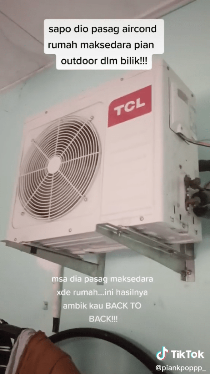 Pemuda Pelik Juruteknik Pasang Compressor Aircond Dalam Rumah