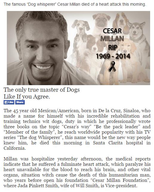 [SHARE] No, Cesar Millan Is NOT Dead