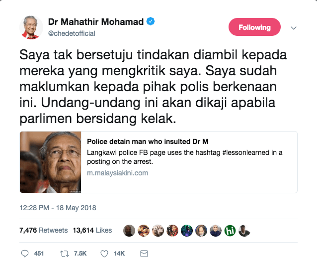 Tun M Politicians Should Be Able To Take Criticism And