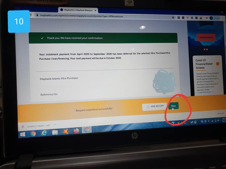 Cara Untuk Aktifkan Moratorium 6 Bulan Secara Bagi Akaun Hire Purchase Maybank