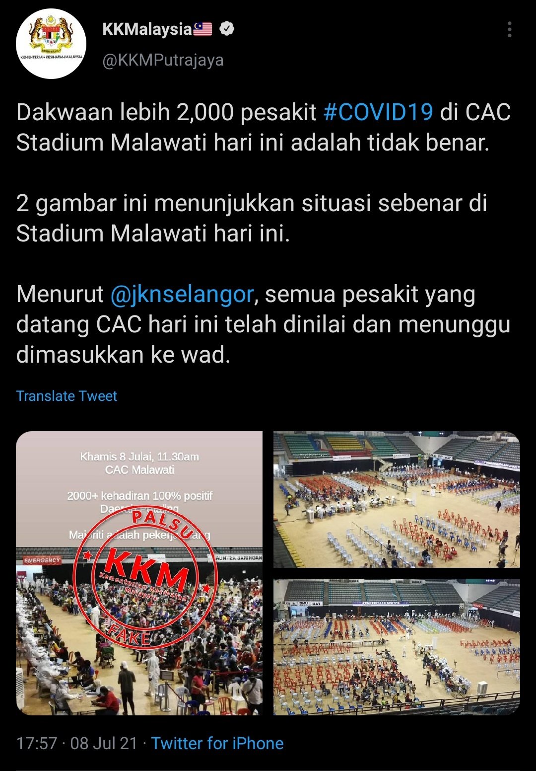 MOH Apologises After Denying The Crowd Size At Shah Alam