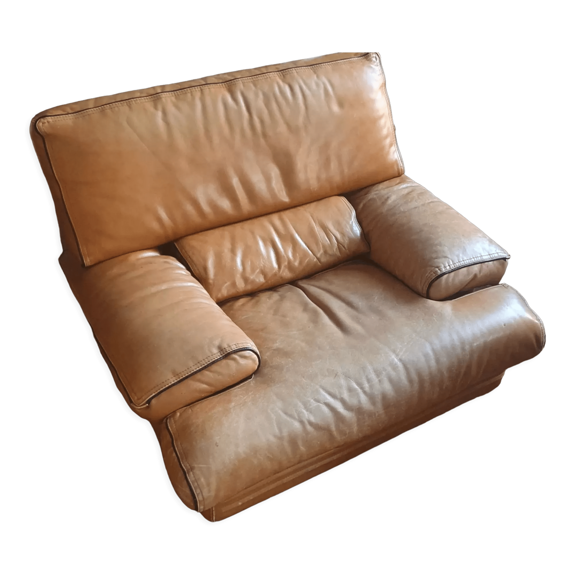 Fauteuil cuir Roche Bobois 1970 Selency