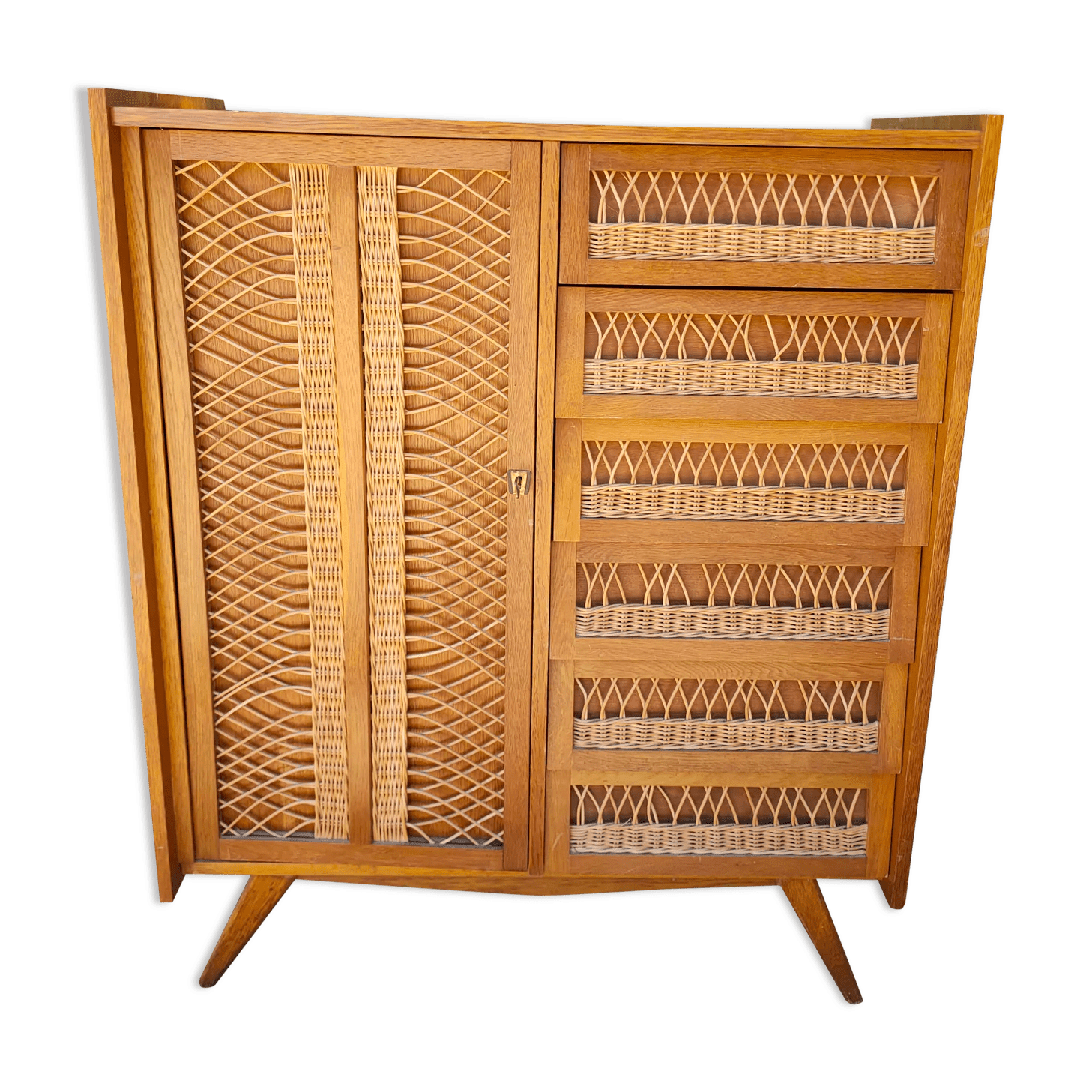 Armoire, penderie rotin vintage Selency