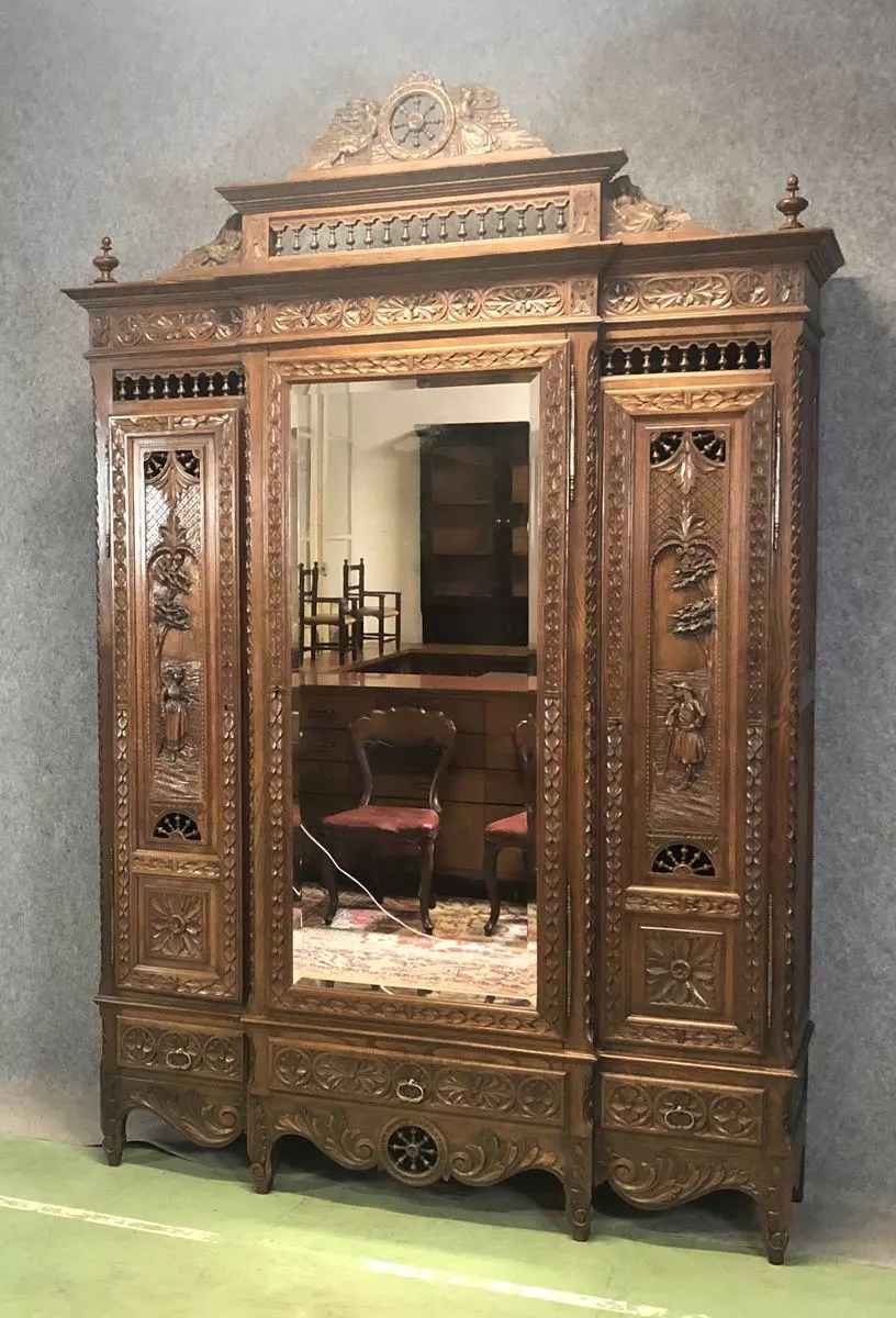 Armoire de mariage bretonne 3 portes début XXème Selency