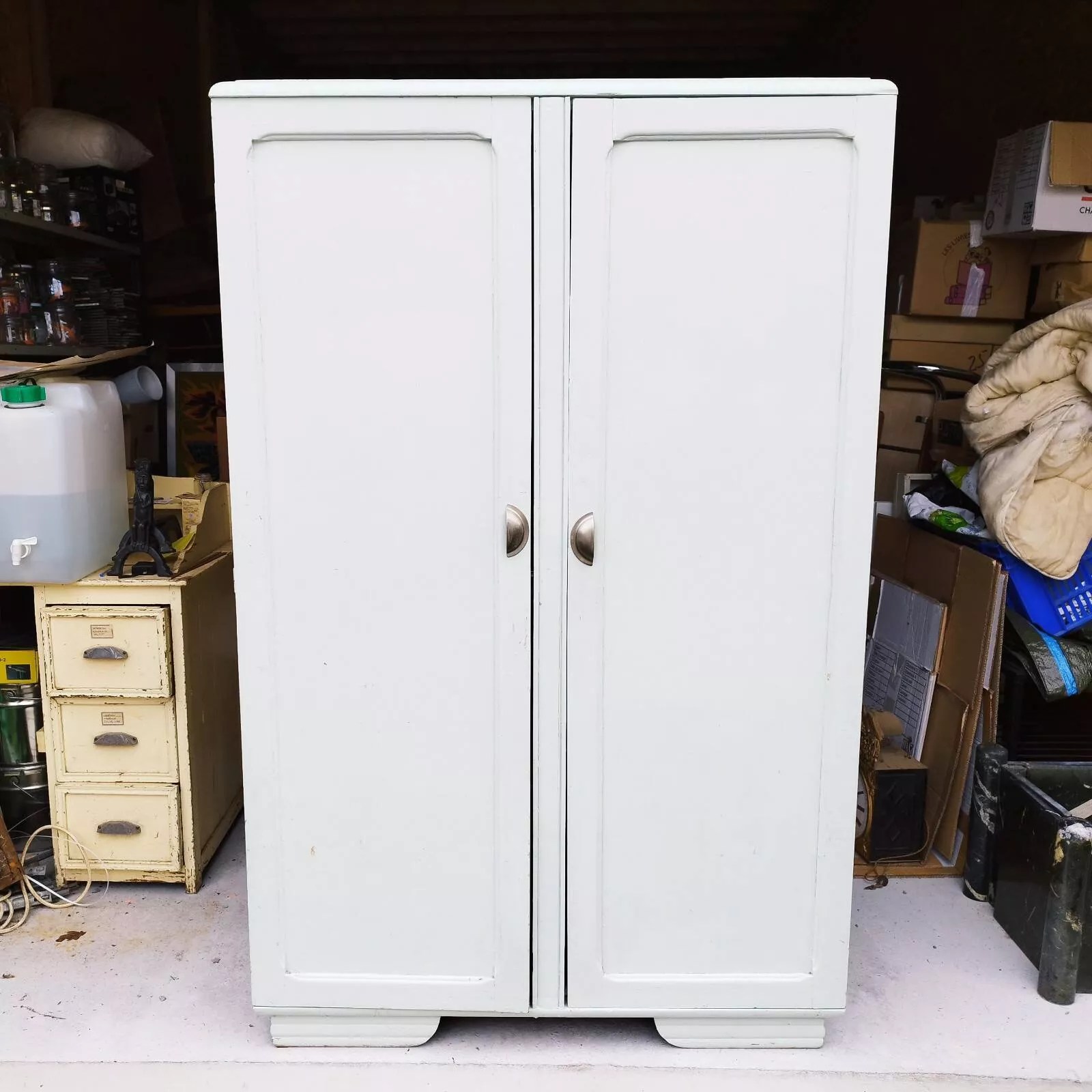 Armoire vintage internat bois peint Selency