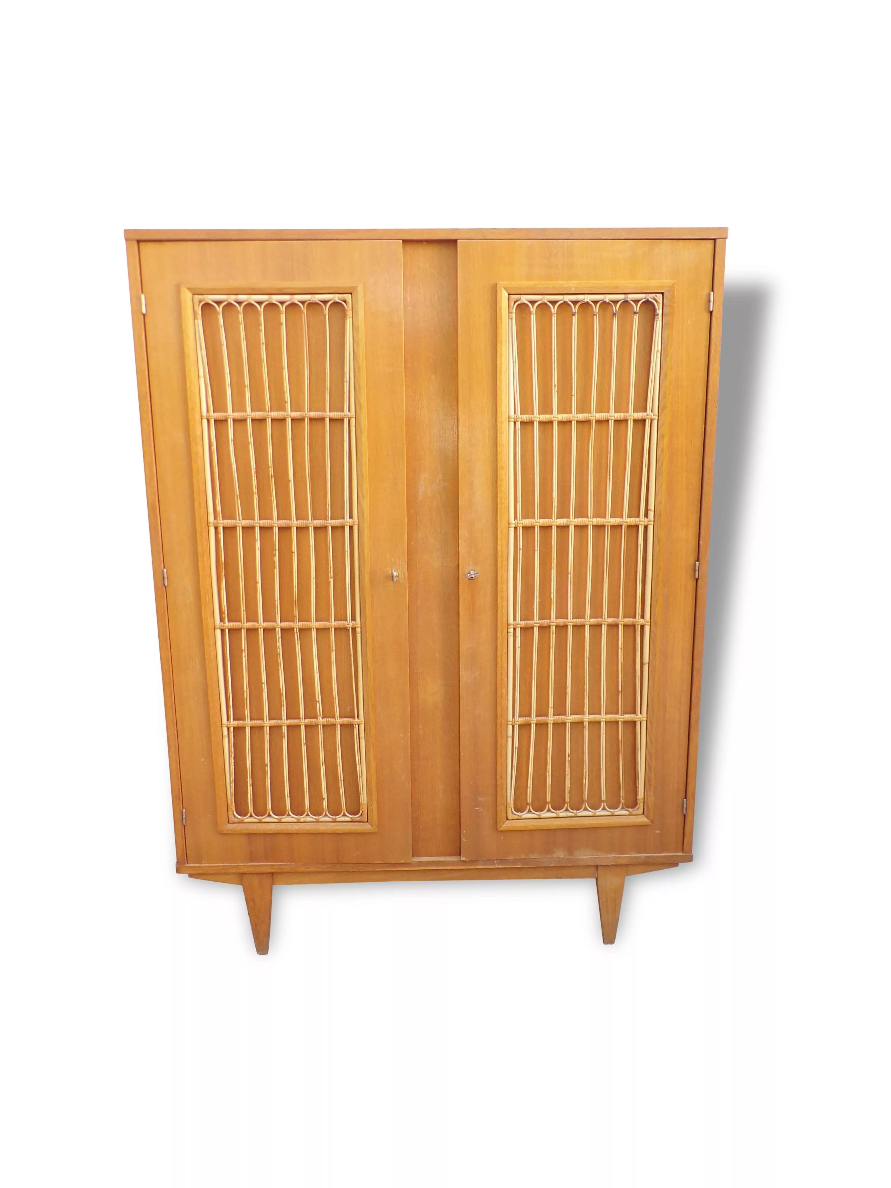 Armoire Penderie Rotin vintage 1960 Selency
