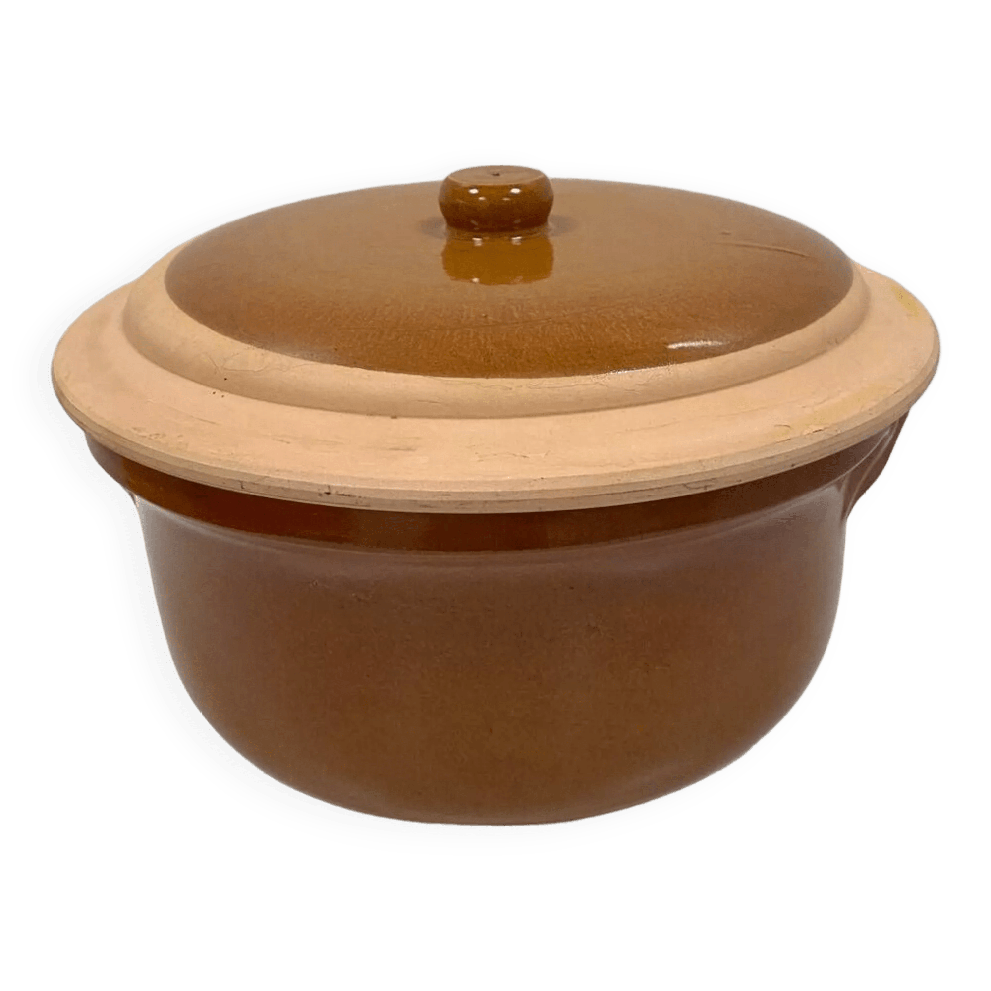 Grand plat à cassoulet en terre cuite vernissée Selency