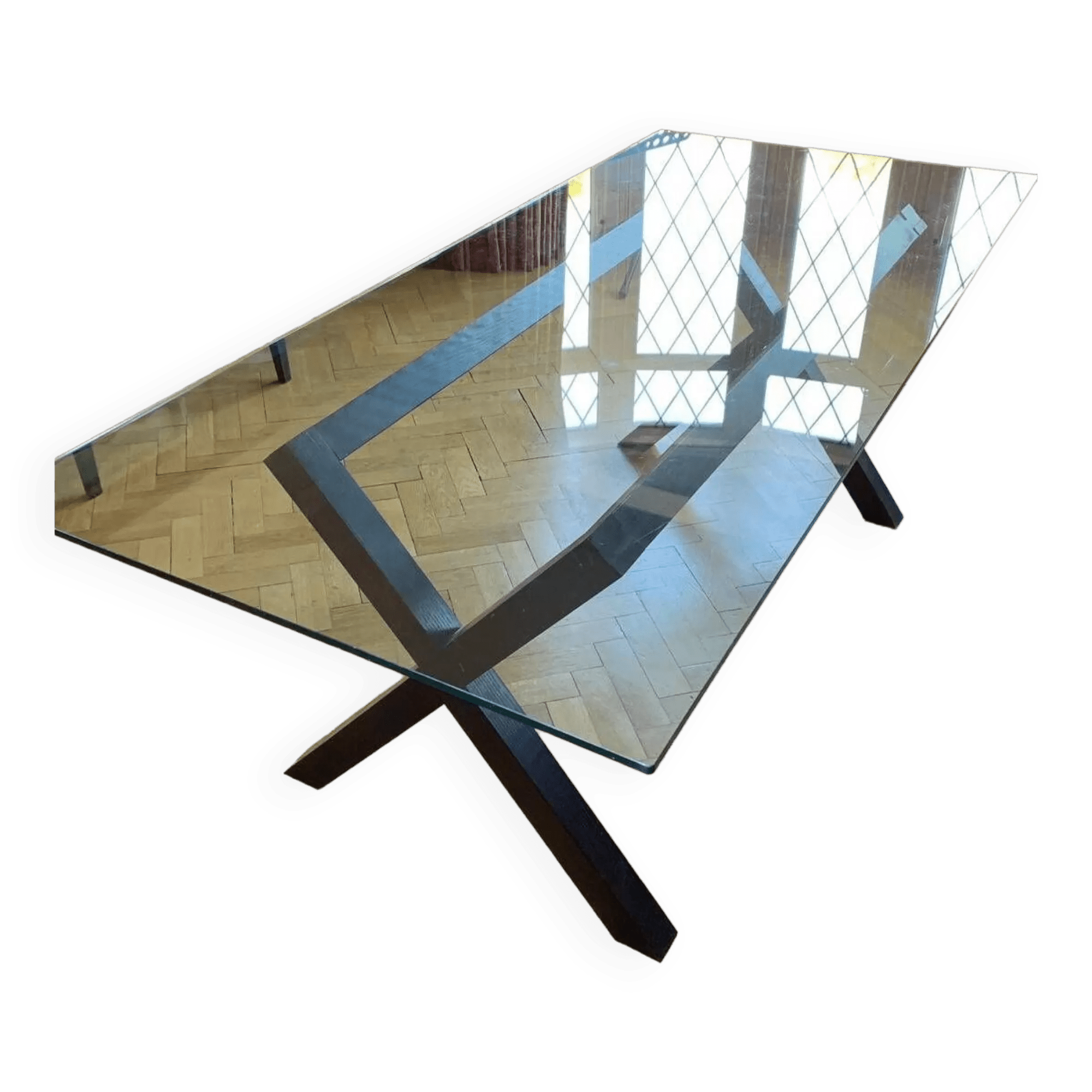 Table plateau verre habitat dublin Selency